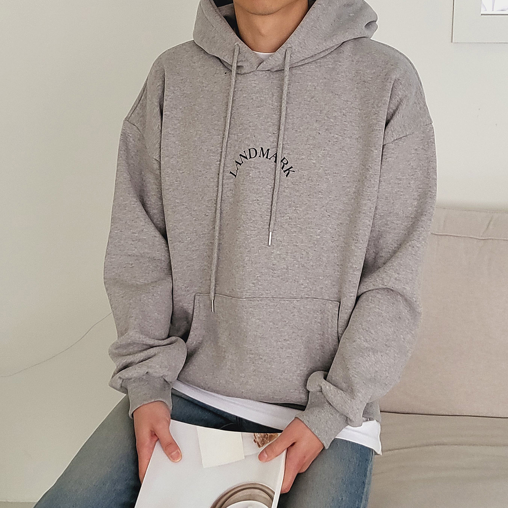후드티이쁜곳 남자 랜드마크 오버핏 기모 후드티 이미지 3
