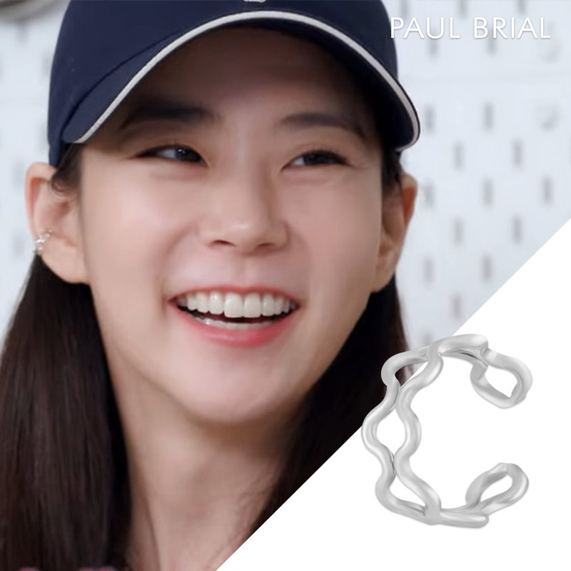 폴브리알 엠보링 이어커프 귀찌 연예인 귀안뚫는 귀걸이 한승연 PDBE0155 - 메인 이미지