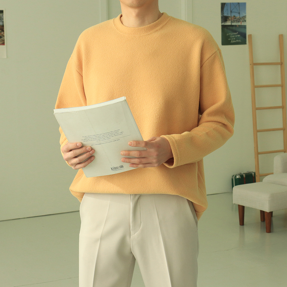 남자기모티셔츠 오버핏 커플 겨울 남자니트 이미지 2