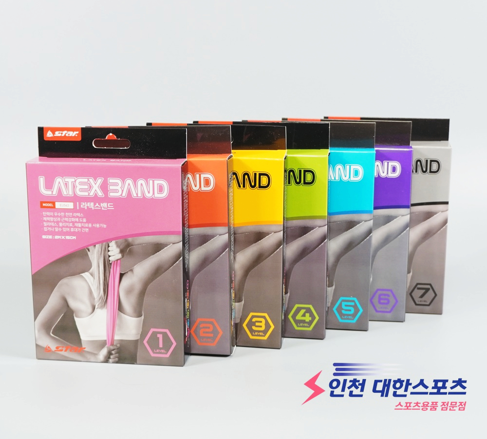 STAR 라텍스밴드 고무밴드운동 스트레칭밴드 단계별 강도