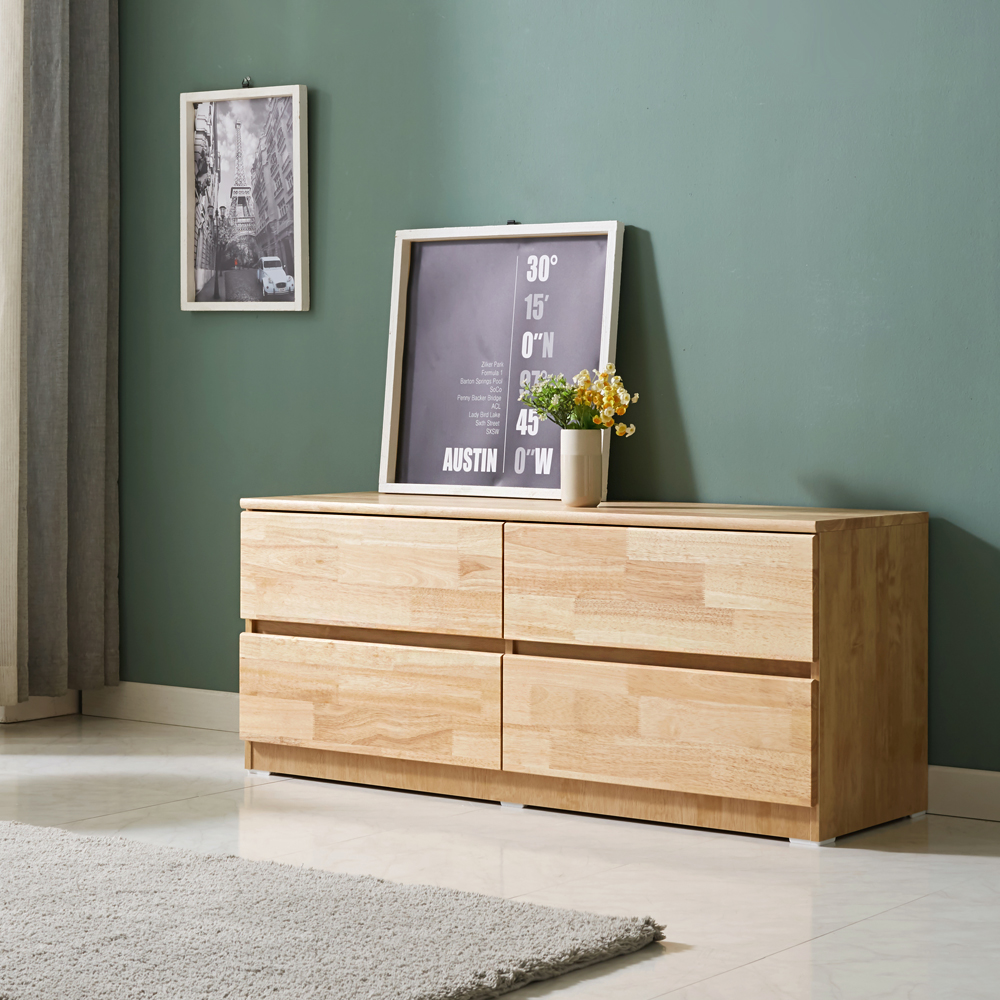 2단 원목 거실장 서랍 러버 1200 (원색) 팀버스리빙