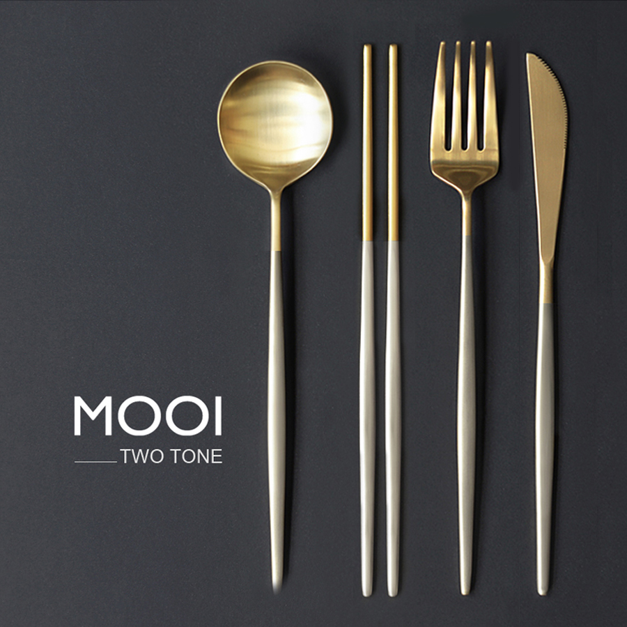 무이 국산 한식기 투톤 커트러리 4종세트