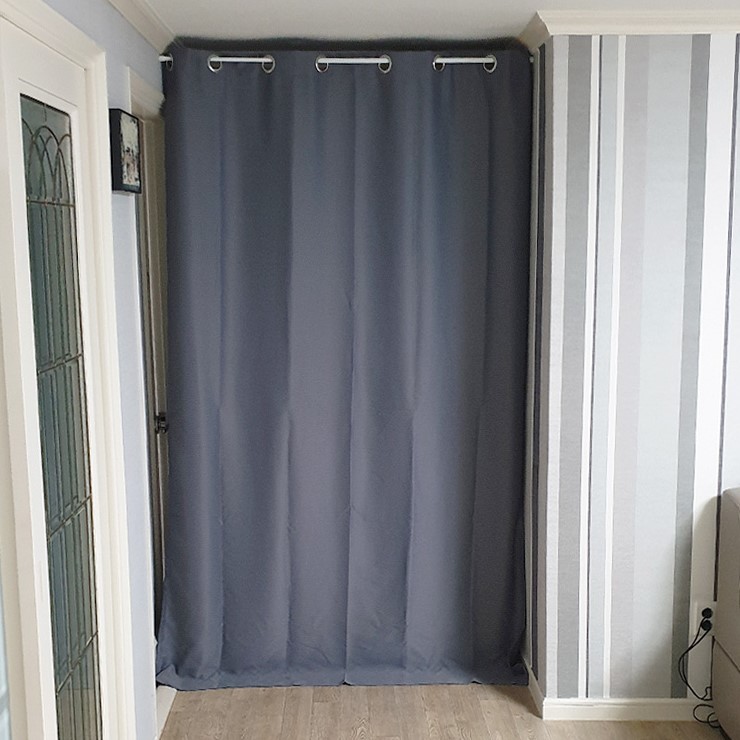 전세집 중문대용 냉장고장 가리개 광목천 대신 커튼문 현관 무타공 가림막 암막
