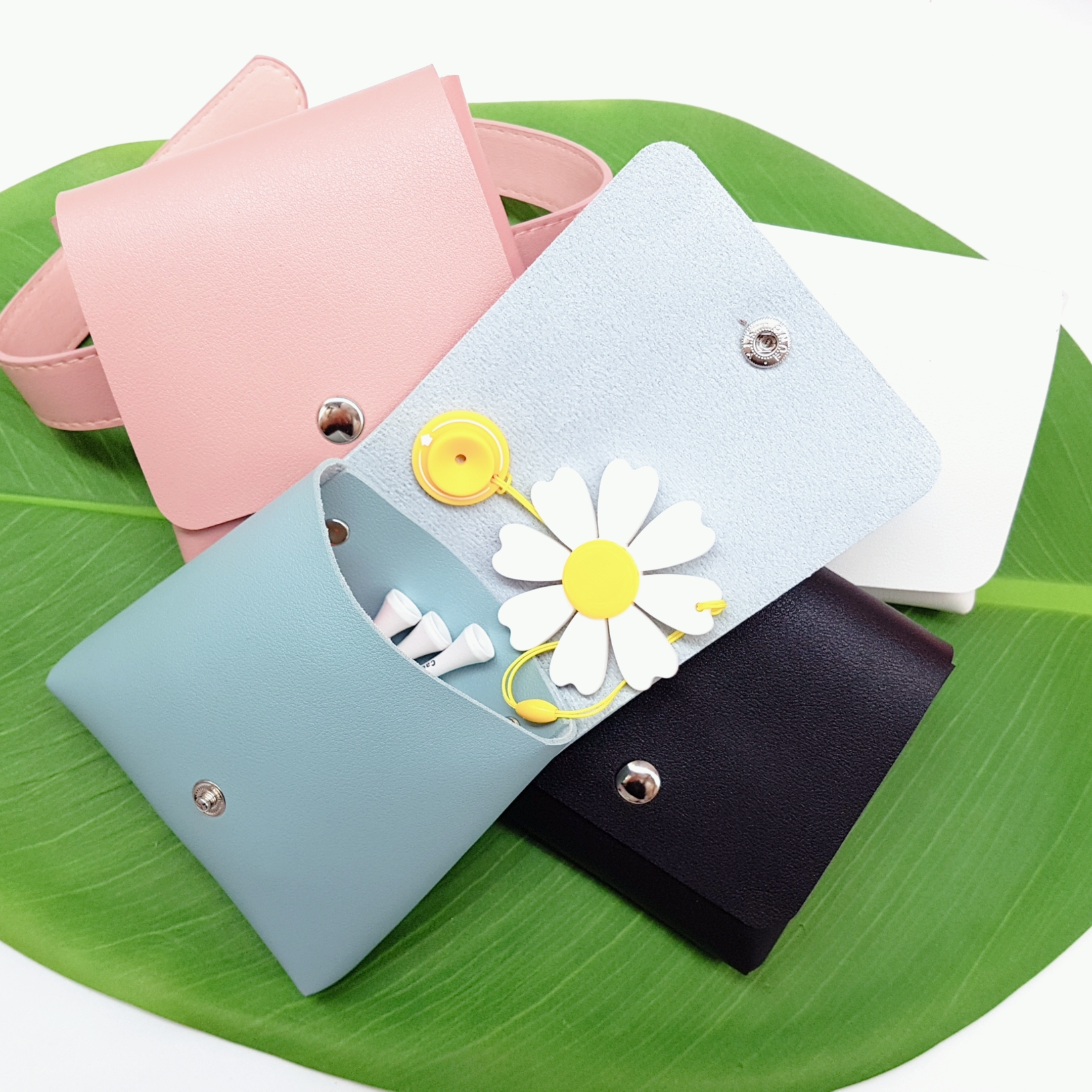 벨트형 가죽 골프 볼 주머니 골프공 파우치 백 골프 힙색