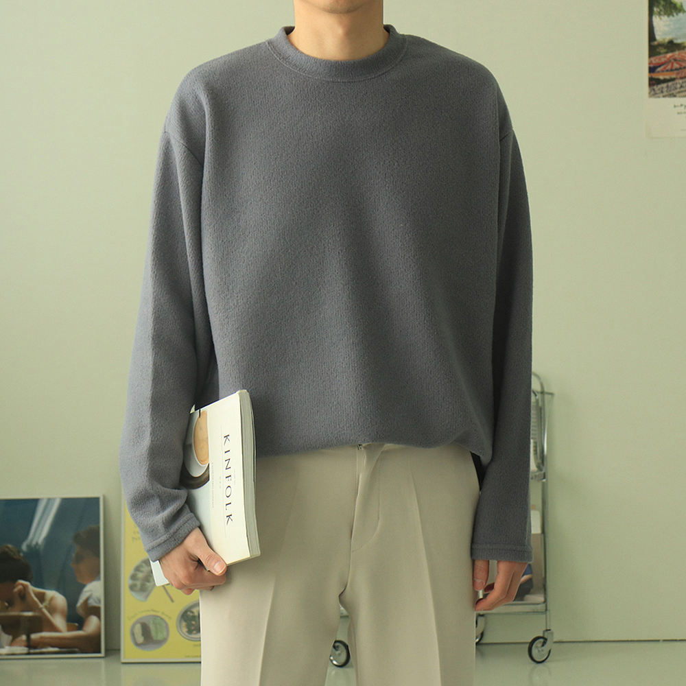 남자기모티셔츠 오버핏 커플 겨울 남자니트 이미지 3