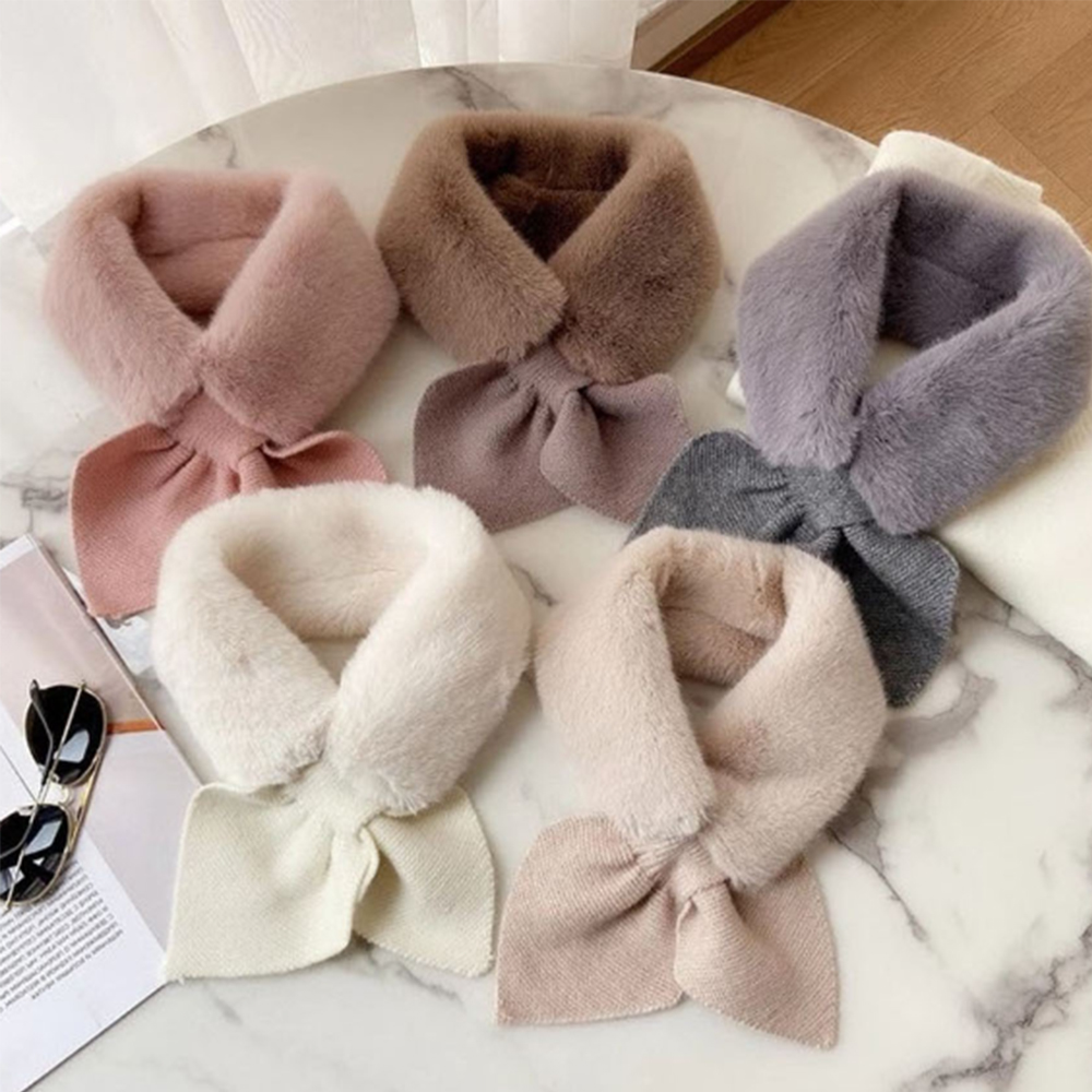 숏 머플러 목도리 여성 퍼 여자 겨울 예쁜 쁘띠 명품 짧은 따뜻한 선물 털 귀여운 학생 - 상품 이미지