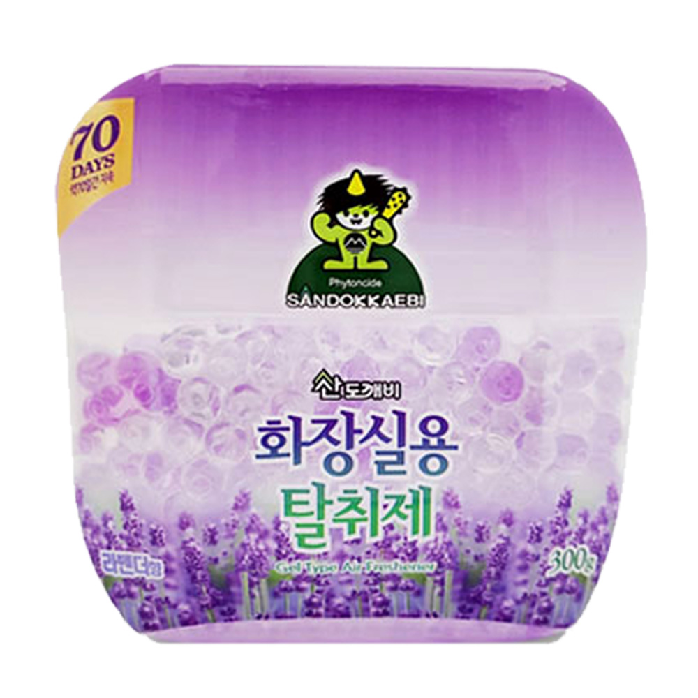 산도깨비 화장실용 탈취제 라벤더향 젤타입 300g 화장실 냄새제거 방향제 - 상품 이미지