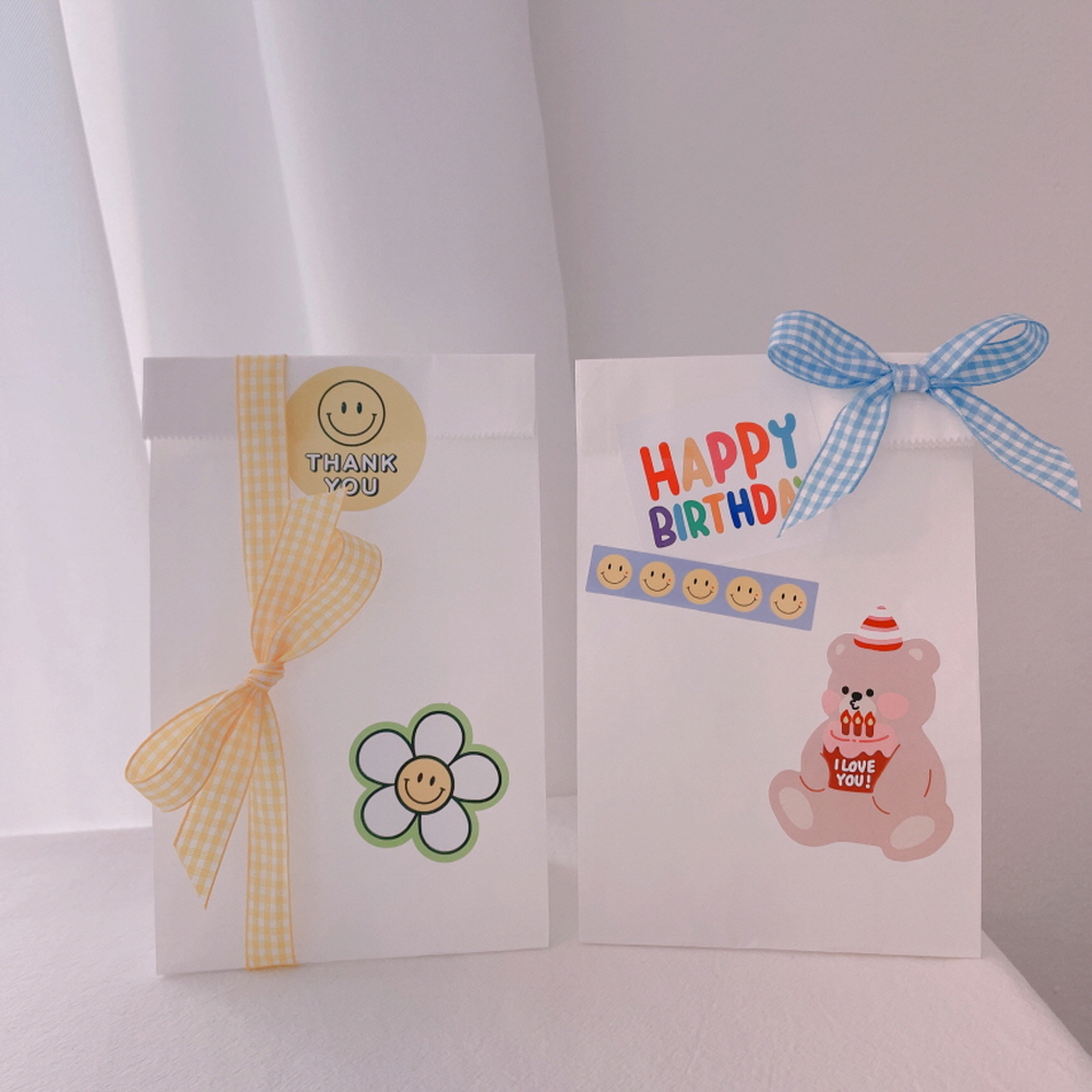 페이퍼백 봉투10p 답례품 선물 포장 빵 각대 봉투 구디백 화이트S 이미지 1