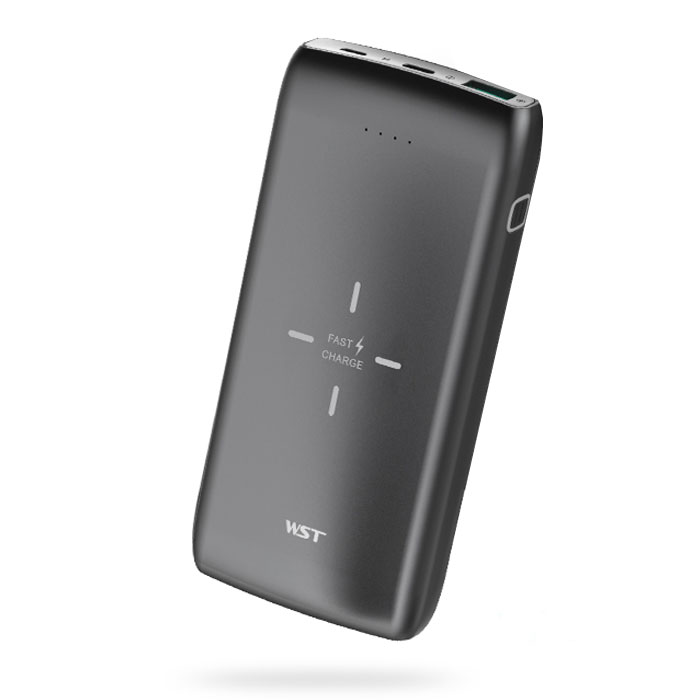아이히트 슬림 고속 무선충전 보조배터리 멀티단자 10000mAh+5핀 케이블+8핀 젠더+타입C 젠더