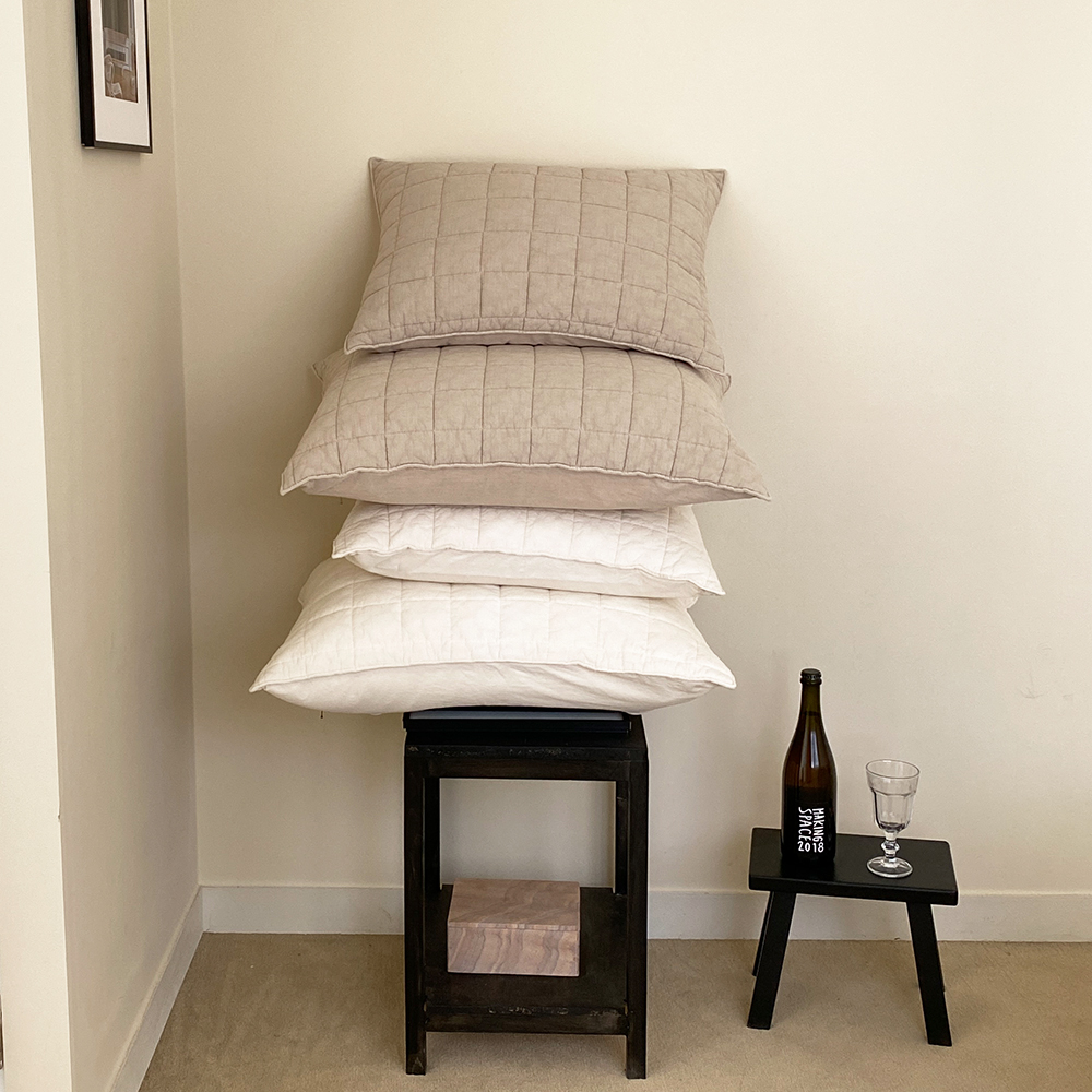 모제무드 오가닉 60수 순면 무형광 누빔 피그먼트 지퍼 베개커버 2040