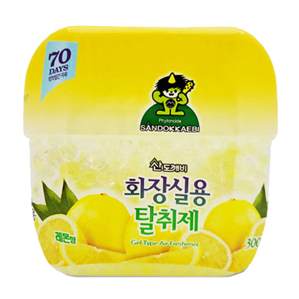 산도깨비 화장실용 탈취제 레몬향 젤타입 300g 화장실 냄새제거 방향제 - 상품 이미지