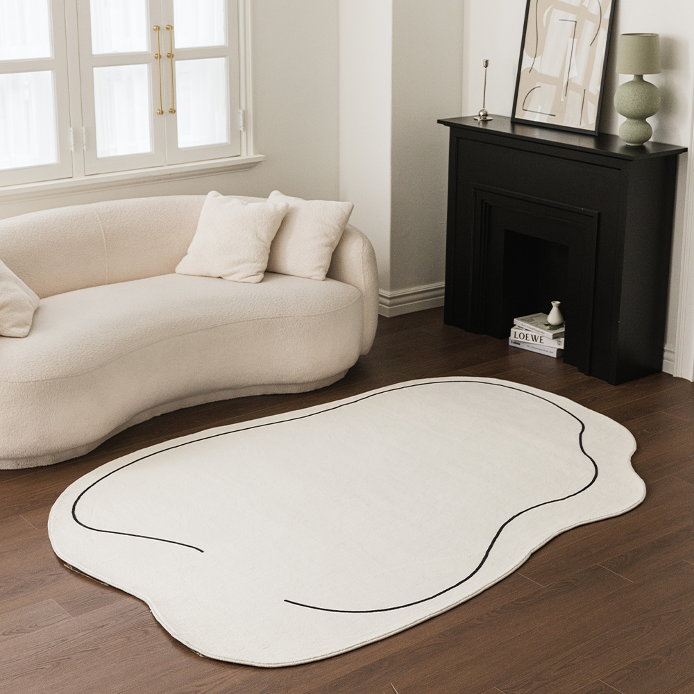 비정형 워셔블 구름 사계절 거실 러그 타원 카페트 90x150cm A타입