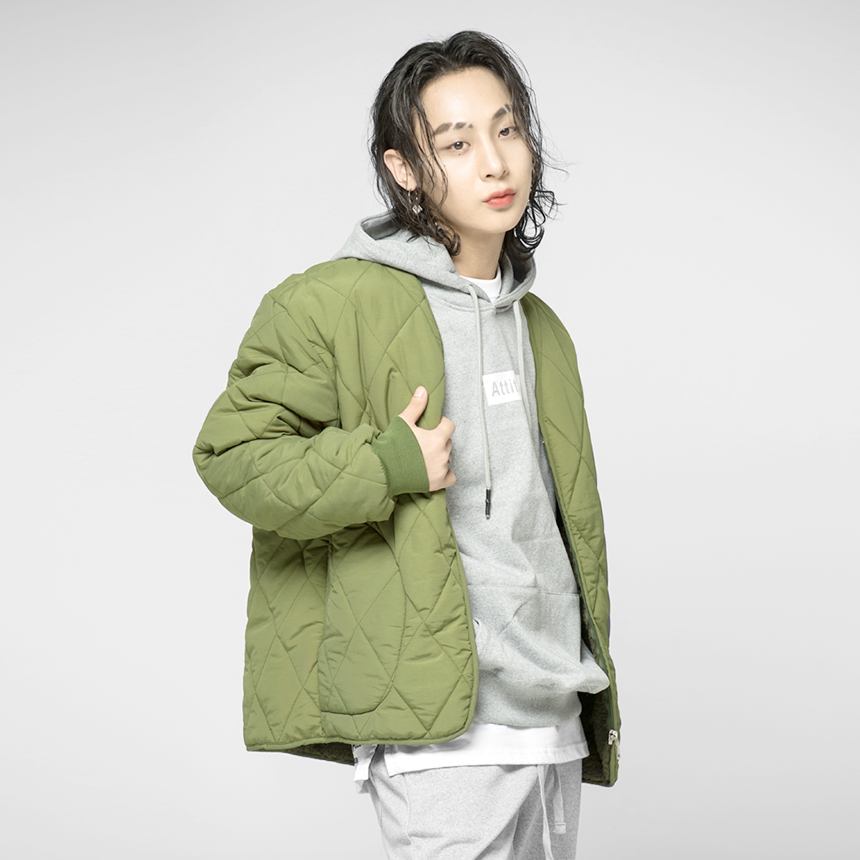 [당일출고] 유니섹스 보아털 퀼팅 집업점퍼 깔깔이 점퍼 2color (S~2XL) - 상세 이미지 2