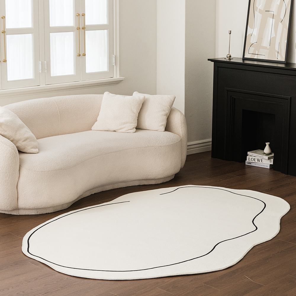 비정형 워셔블 구름 사계절 거실 러그 타원 카페트 90x150cm A타입