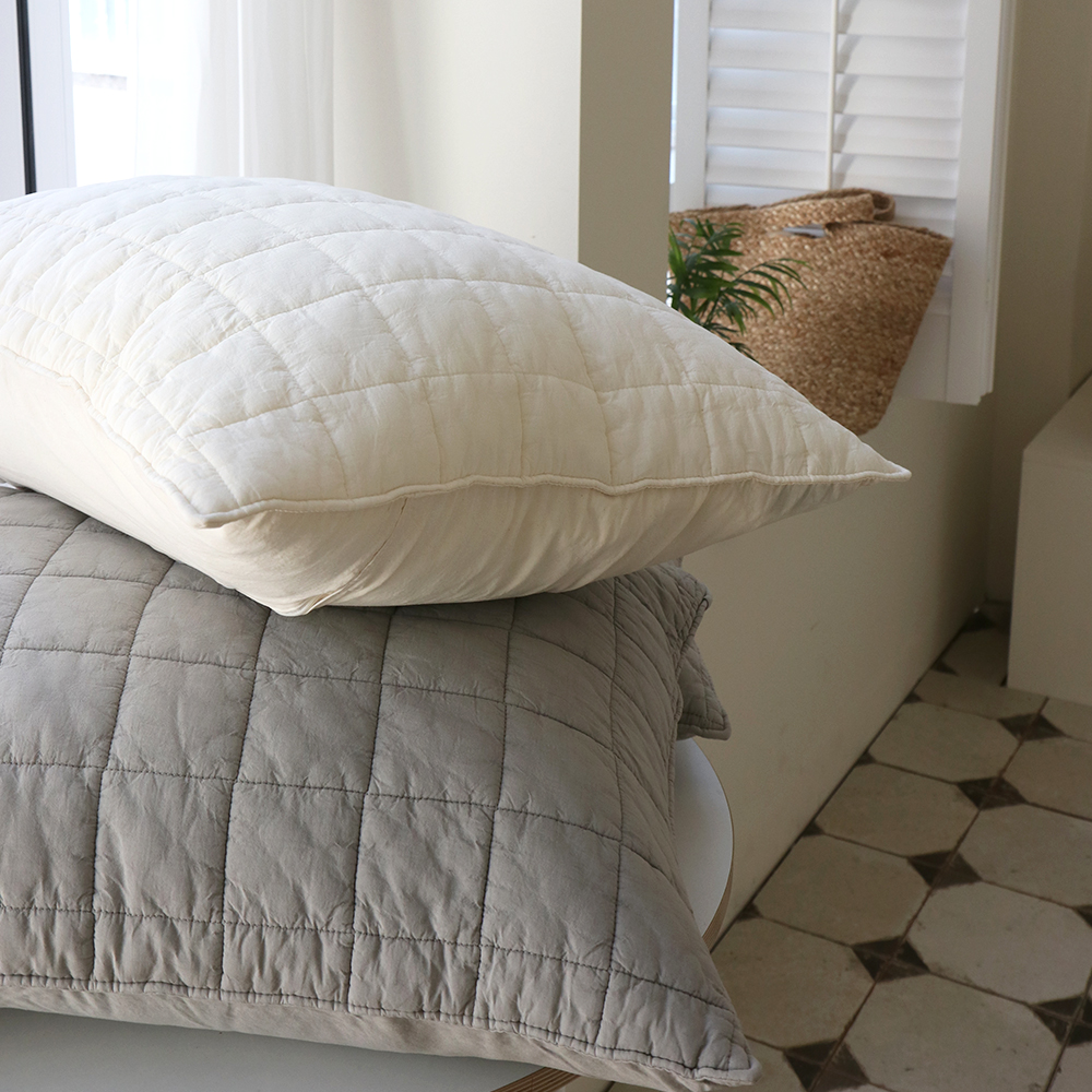 모제무드 오가닉 60수 순면 무형광 누빔 피그먼트 지퍼 베개커버 2040