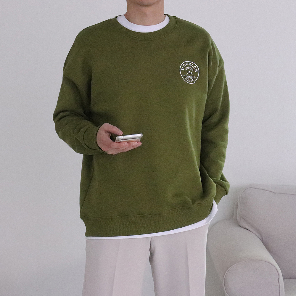 남자맨투맨 오버핏 커플 남자 기모 맨투맨 이미지 3