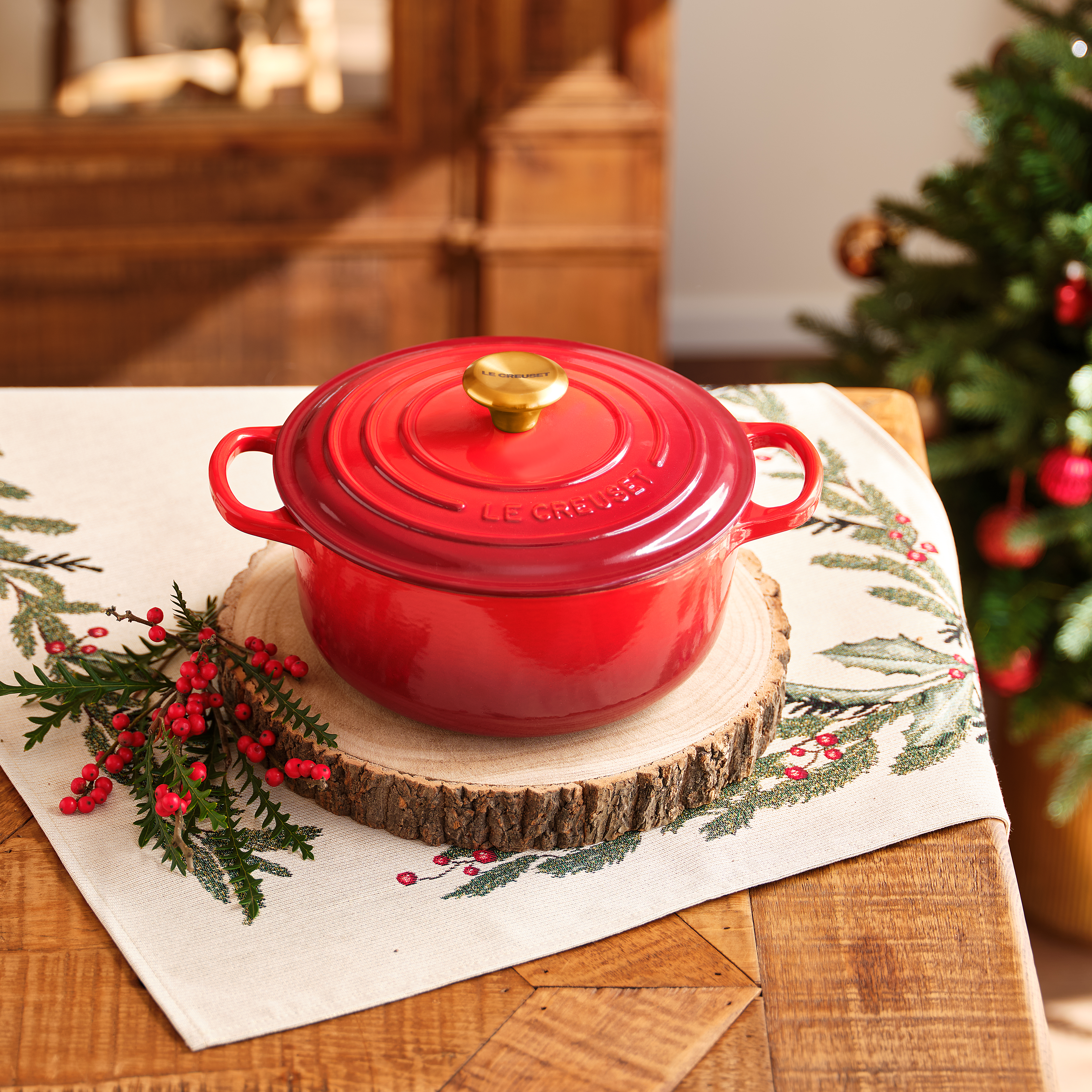 르크루제 시그니처 원형냄비 20cm-빨강(골드놉)