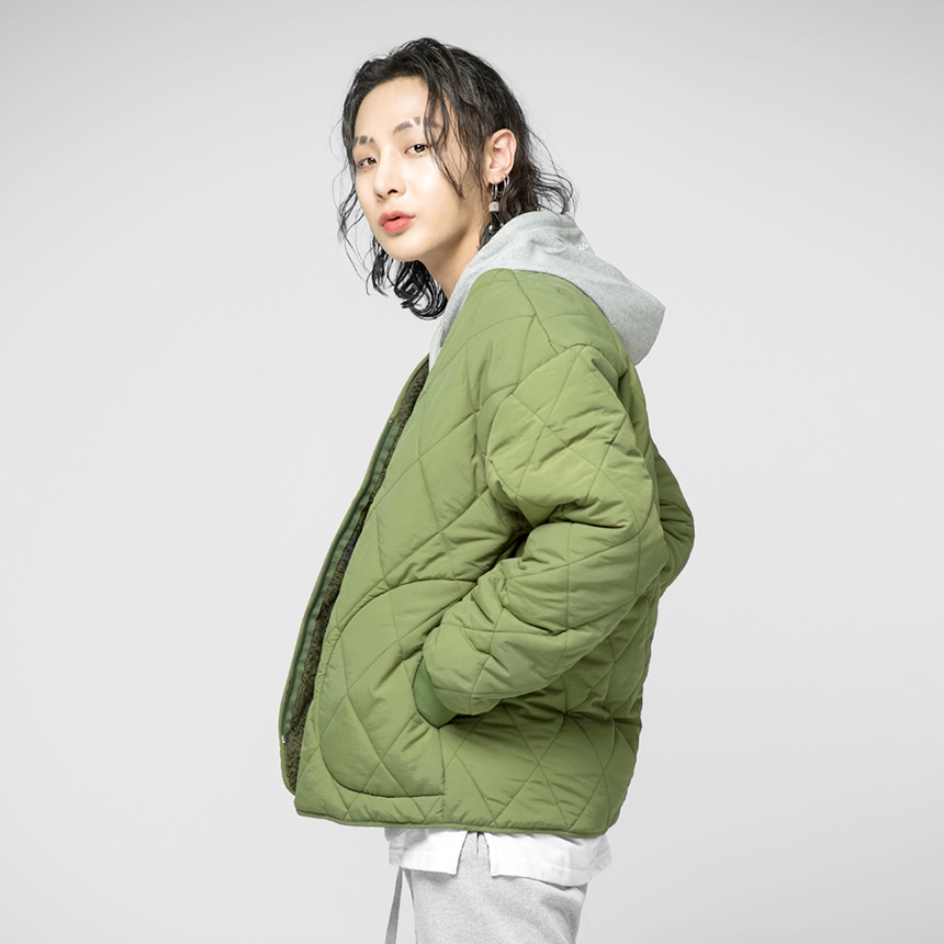[당일출고] 남성용 기모 퀄팅 집업 보아털 깔깔이 점퍼 2color 이미지 6