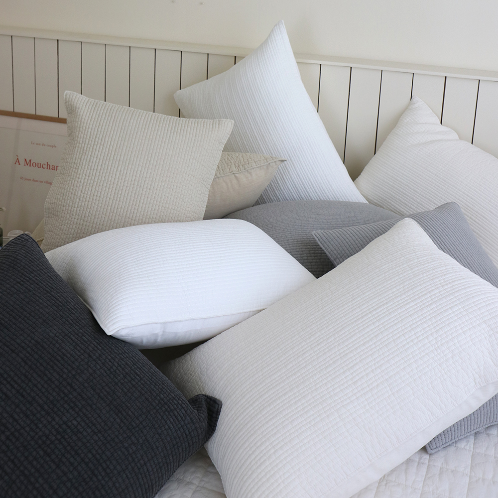 모제무드 오가닉 60수 순면 무형광 누빔 피그먼트 지퍼 베개커버 2040