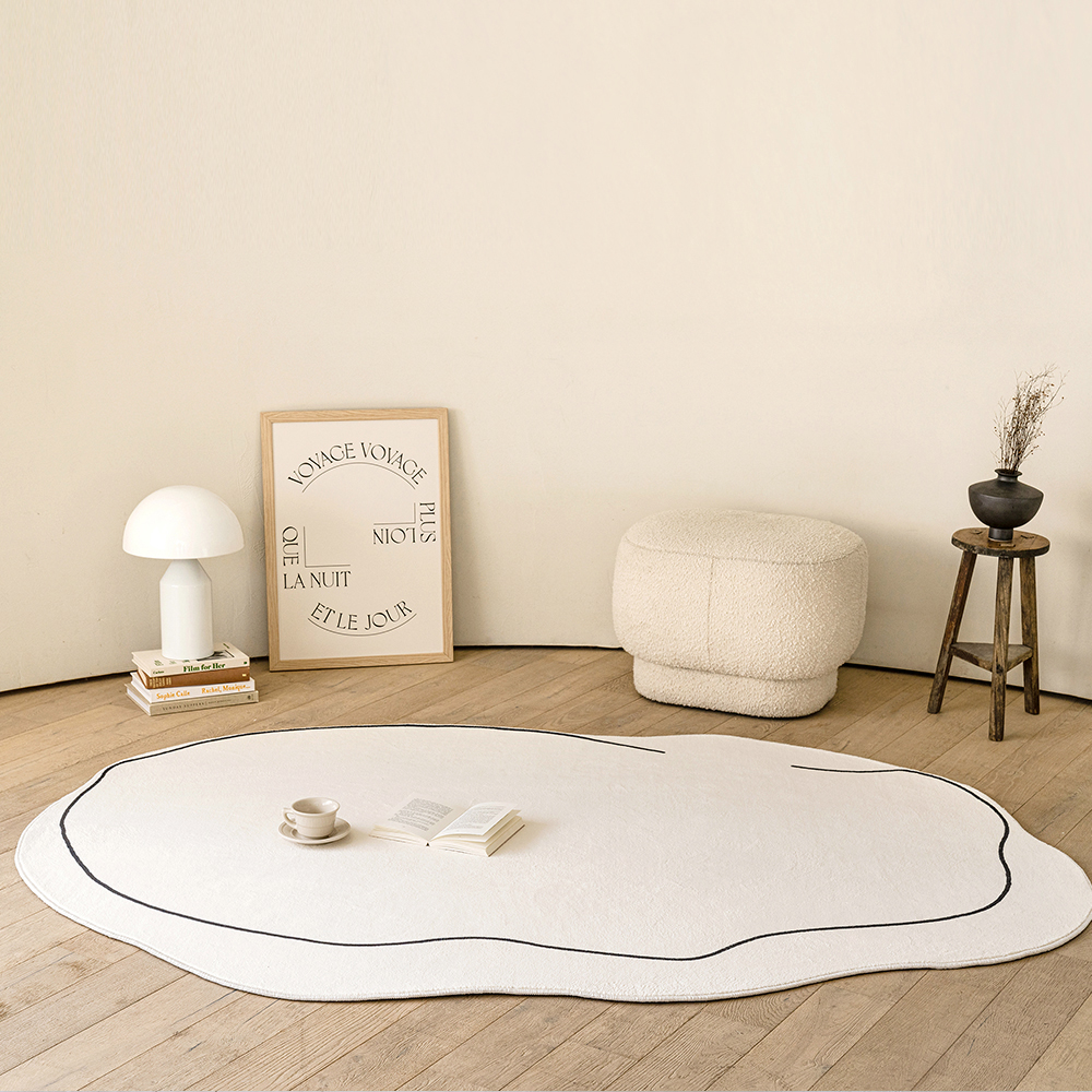 비정형 워셔블 구름 사계절 거실 러그 타원 카페트 90x150cm A타입