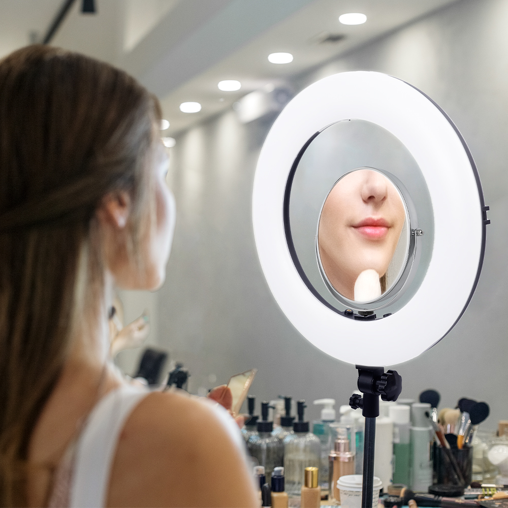 링라이트 거치대 촬영용 거울 360도 회전 양면 미러 확대경 35.56cm45.72cm전용