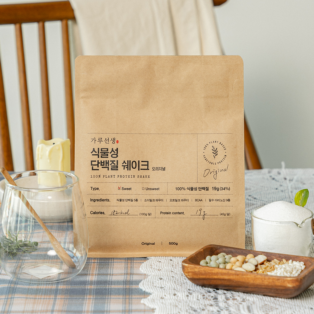 가루선생 식물성 단백질 쉐이크 오리지널 500g 맛있는 식사대용 프로틴 파우더 보충제 - 상세 이미지 2