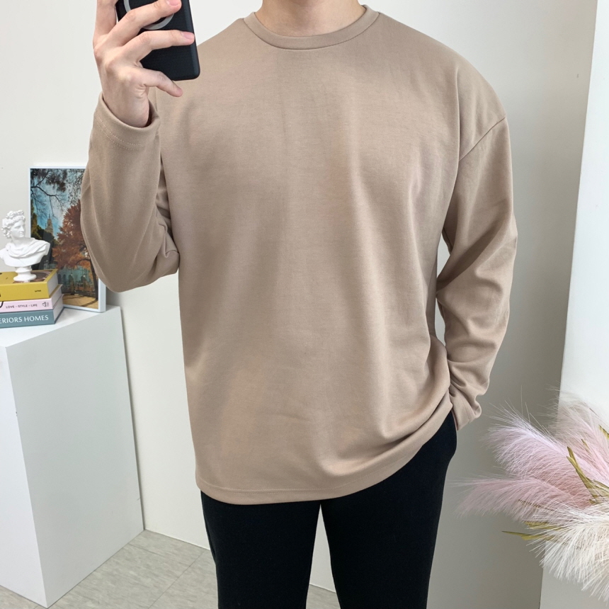남자긴팔티 면티 무지티셔츠 이미지 4