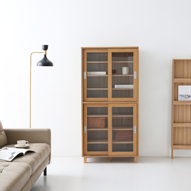 숄리드 슬라이딩 4문 수납장 CHM16680G 800x400x1660mm, 4단, 캄포어베니어 0690.6310 - 상세 이미지 2