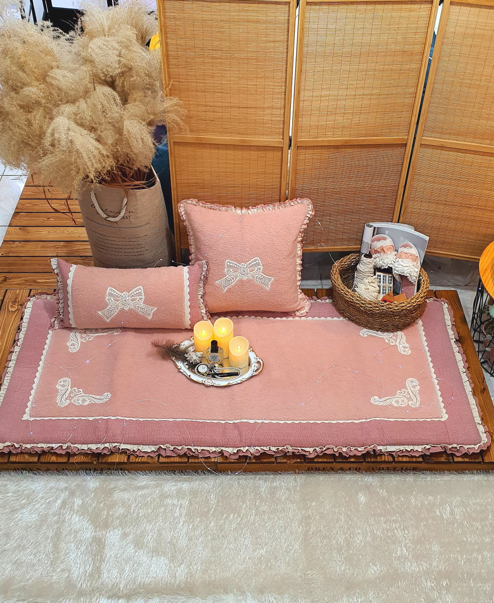 리본 양털 돌 쇼파패드 4인용 3인용 카우치 쇼파커버 제작