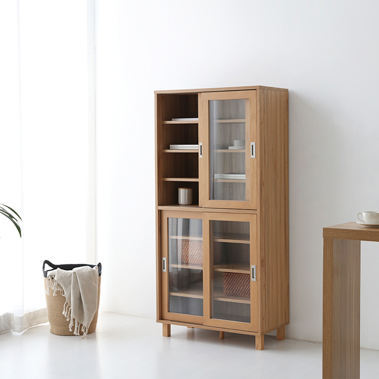 숄리드 슬라이딩 4문 수납장 CHM16680G 800x400x1660mm, 4단, 캄포어베니어 0690.6310 - 상세 이미지 3