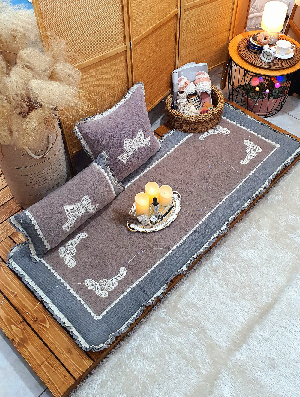 리본 양털 돌 쇼파패드 4인용 3인용 카우치 쇼파커버 제작