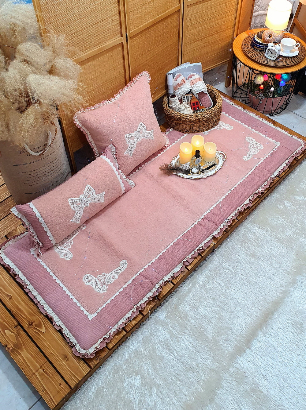 리본 양털 돌 쇼파패드 4인용 3인용 카우치 쇼파커버 제작