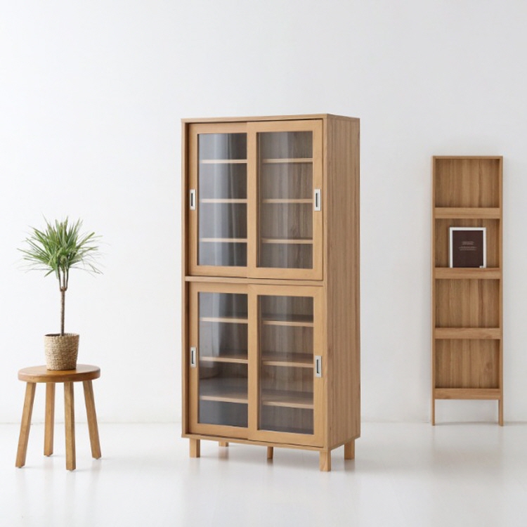 숄리드 슬라이딩 4문 수납장 CHM16680G 800x400x1660mm, 4단, 캄포어베니어 0690.6310 이미지 8