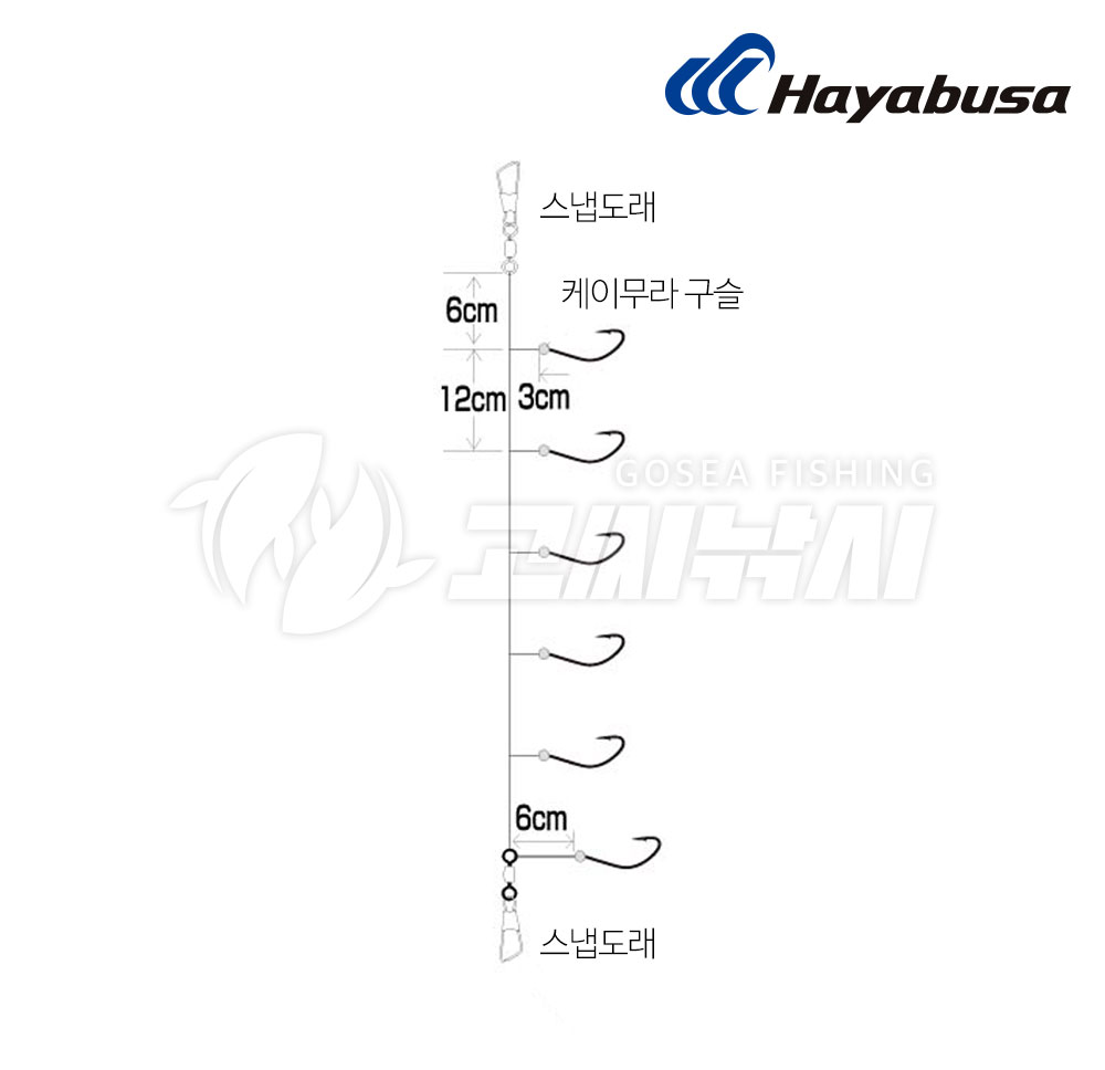 하야부사 빙어채비 6단 얼음낚시 빙어바늘 카드채비 T90701A8 - 상세 이미지 2