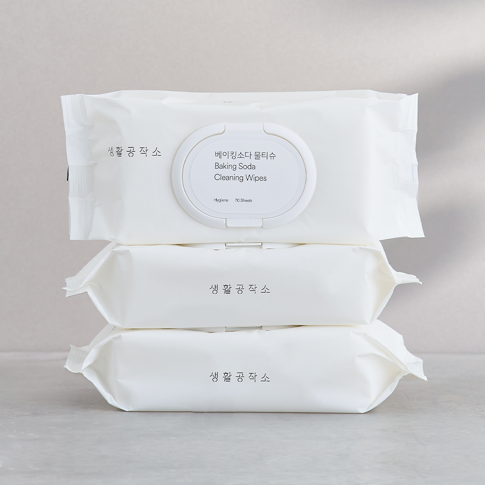 생활공작소 베이킹소다 물티슈 바닥클리너 70매 6입
