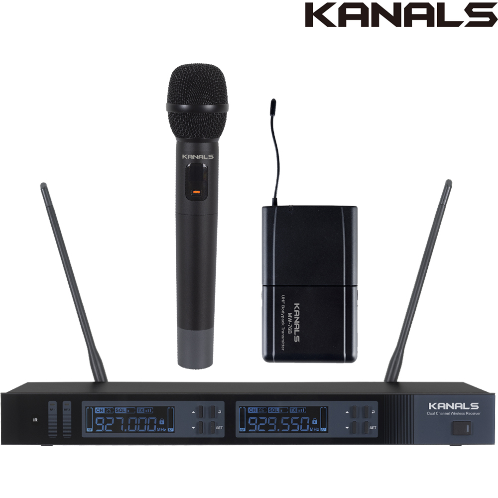 카날스 무선마이크 MW-720 교회 강의용 공연용 수업용 보컬 핸드 2채널 이미지 2