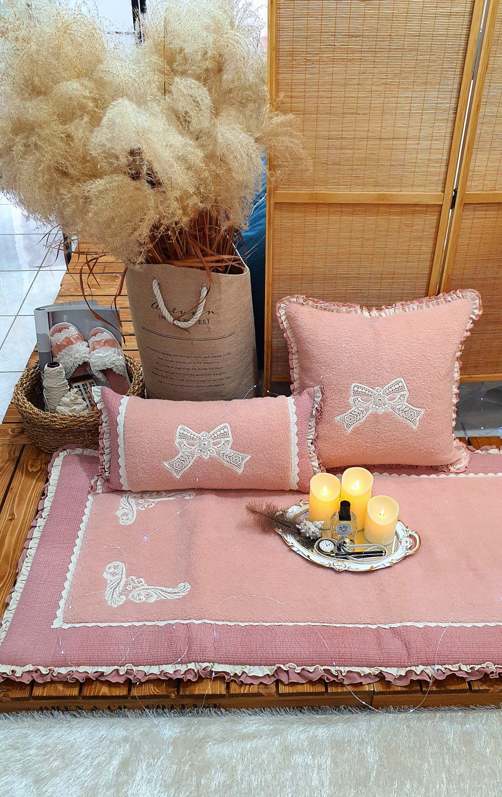 리본 양털 돌 쇼파패드 4인용 3인용 카우치 쇼파커버 제작