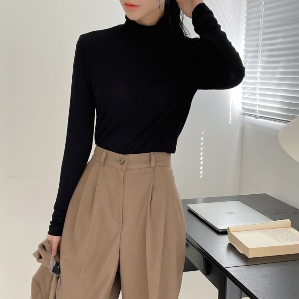 히트텍목폴라 여성 스판 폴라티 히트텍 이미지 3