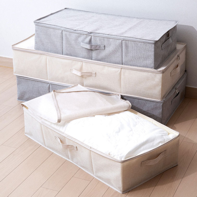 인블룸 언더베드 린넨천 수납정리 리빙박스 침대 팬트리 드레스룸 붙박이장 수납 49L 78L - 상세 이미지 4