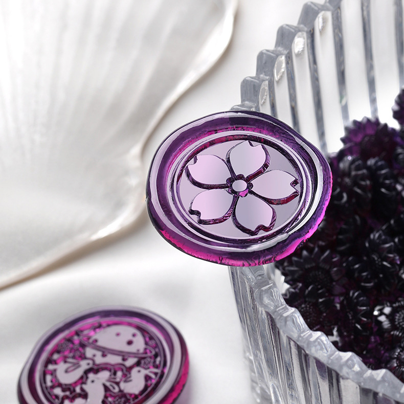 실링왁스 반투명 해바라기 왁스 100알 실속형 비즈 스탬프 왁스씰 제작 이미지 3