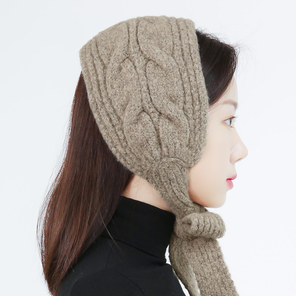 국내생산 쫄깃한 바게트 귀마개 여성 겨울 니트 꽈베기 귀도리