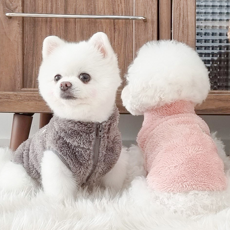 강아지후리스 강아지겨울옷 소프트후리스집업 - 상품 이미지