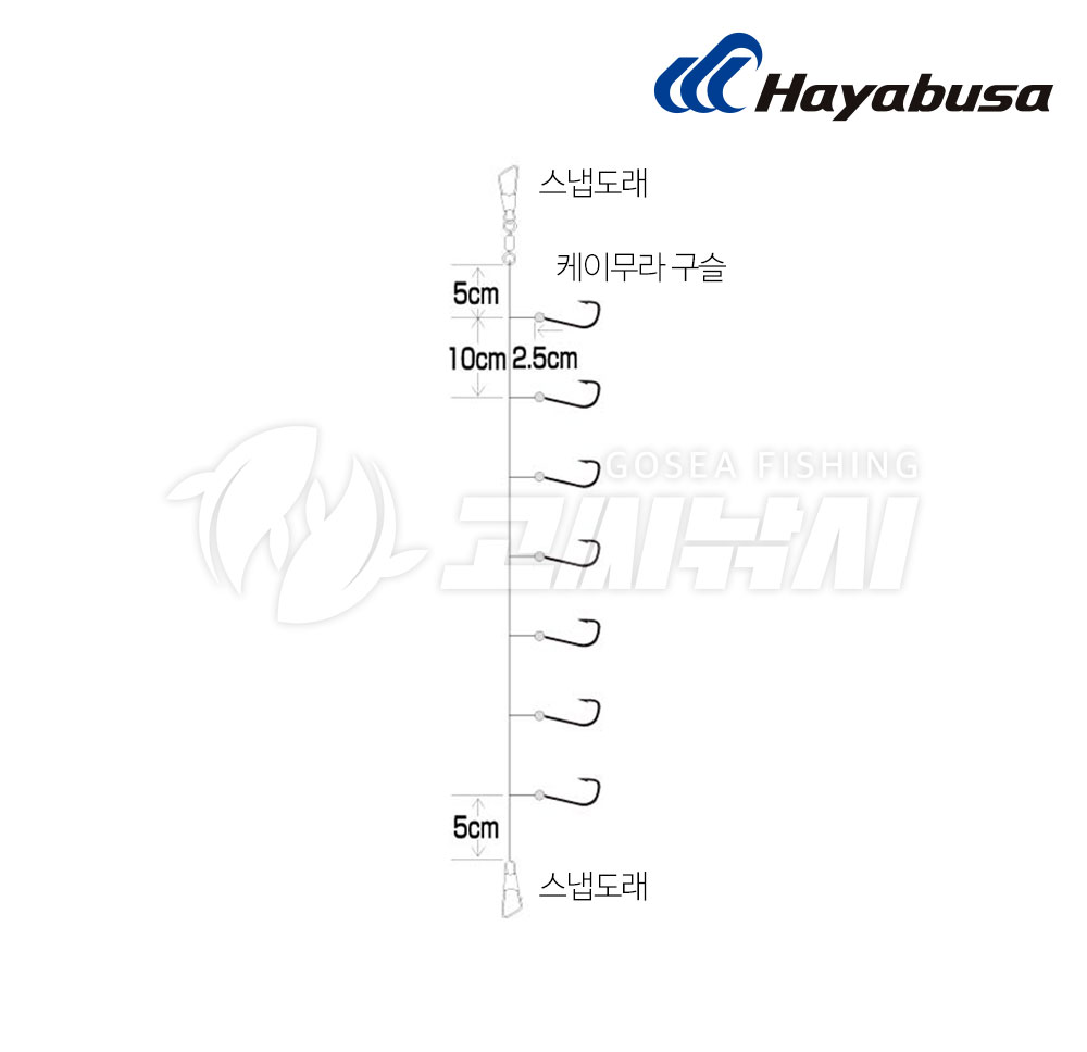 하야부사 빙어채비 6단 빙어바늘 T90701A9 - 상세 이미지 2