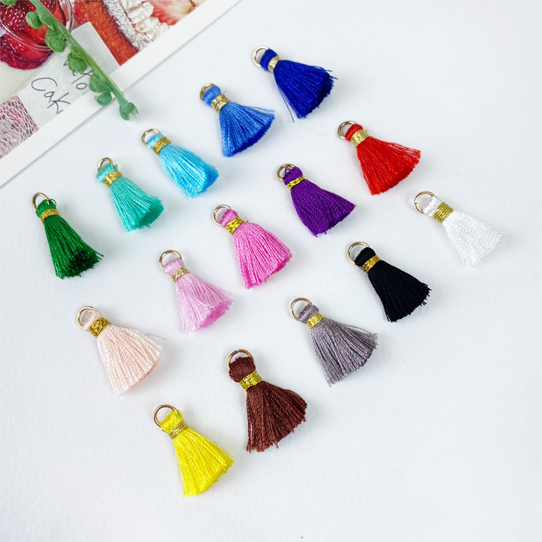 NEW) 2cm 금사 미니태슬 장식 (2개)