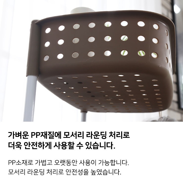 대형 3단 빨래 바구니 대용량 바퀴달린 바구니 세탁물 보관함 - 상세 이미지 3