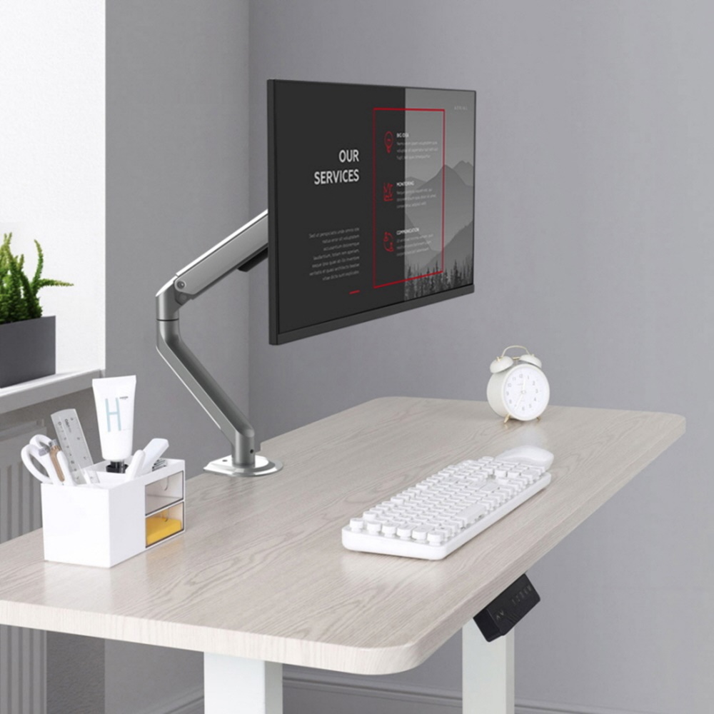 삼성 LG 호환 셀프밸런스 싱글 모니터 거치대 높이조절가능 80cm(32인치) - 상품 이미지