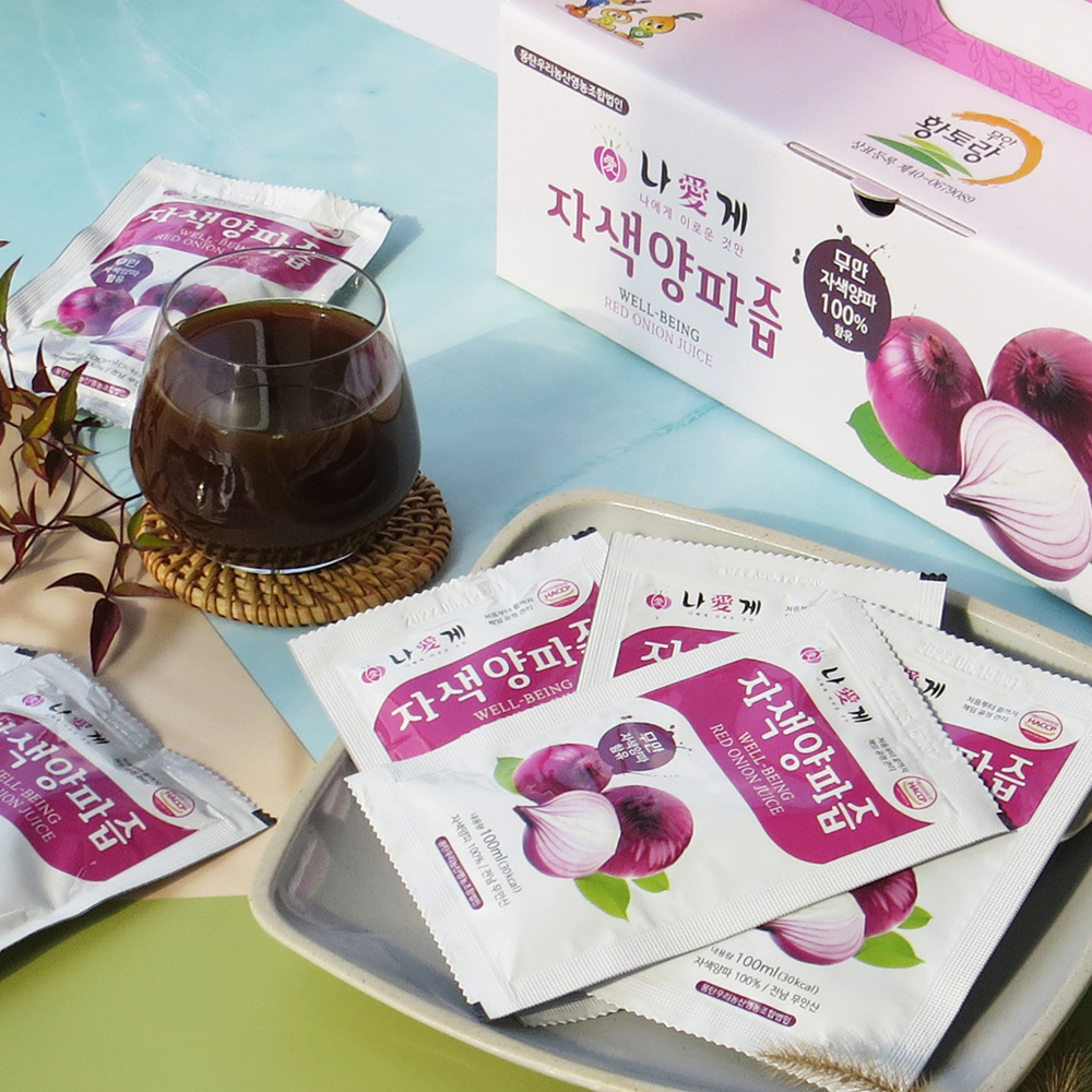 나애게 무안 자색 양파즙 100ml 90팩 실속형 - 상품 이미지