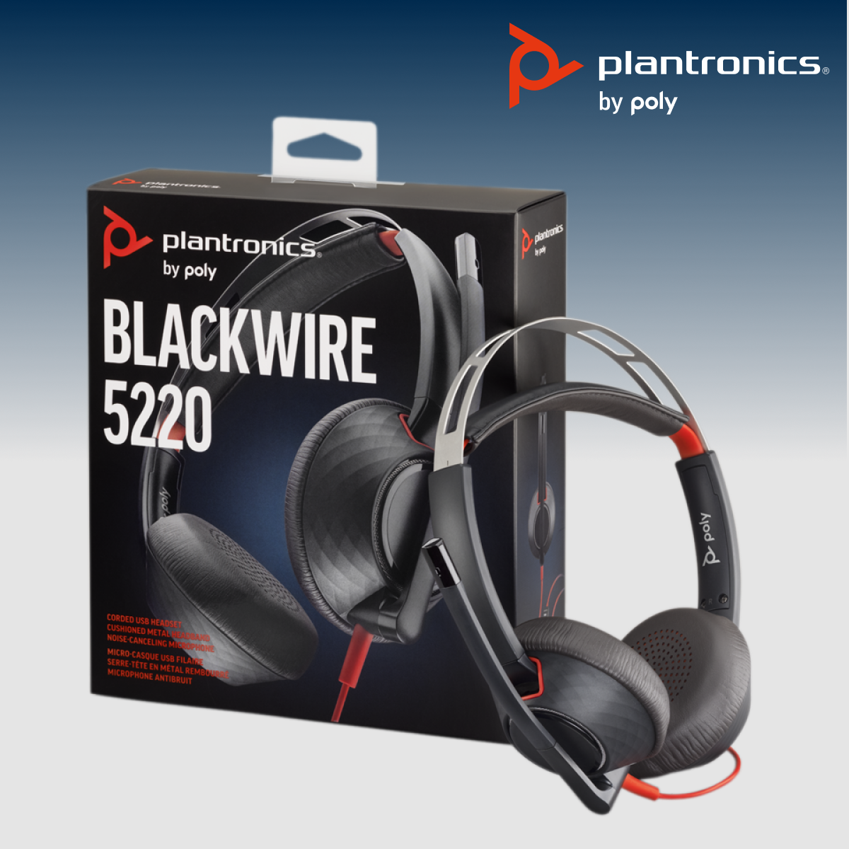 Poly Blackwire 5220 플랜트로닉스 블랙와이어 업무용 유선 헤드셋