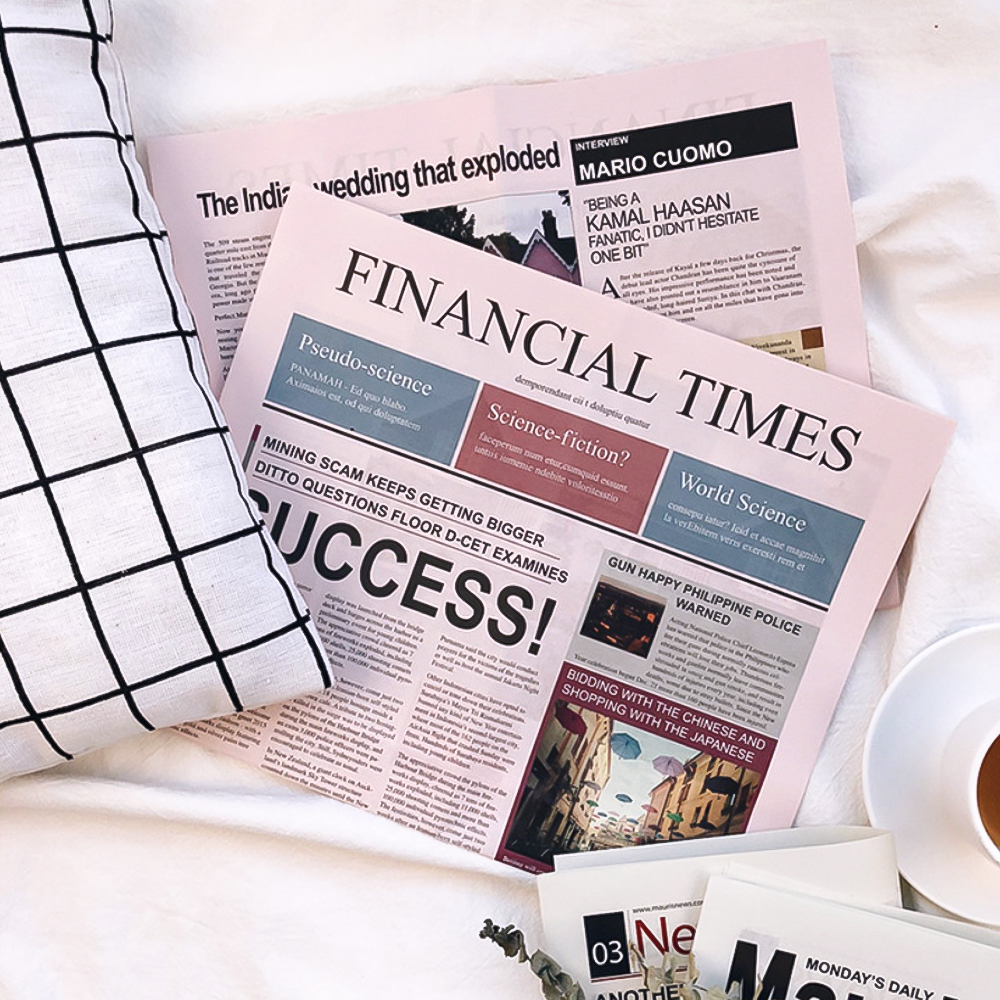 영자 신문 빈티지 종이 꽃다발 선물 포장지 해외 영자신문 핑크2개입