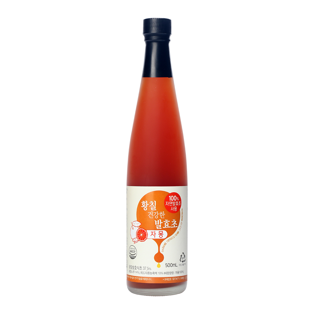 황칠 건강한 발효초 자몽 500ml 풍부한 유기산 100% 자연발효 비건 식초 - 상품 이미지